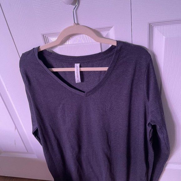 Zenana Outfitters Heather Grey Long Sleeve Tee 2X - Picture 1 of 5